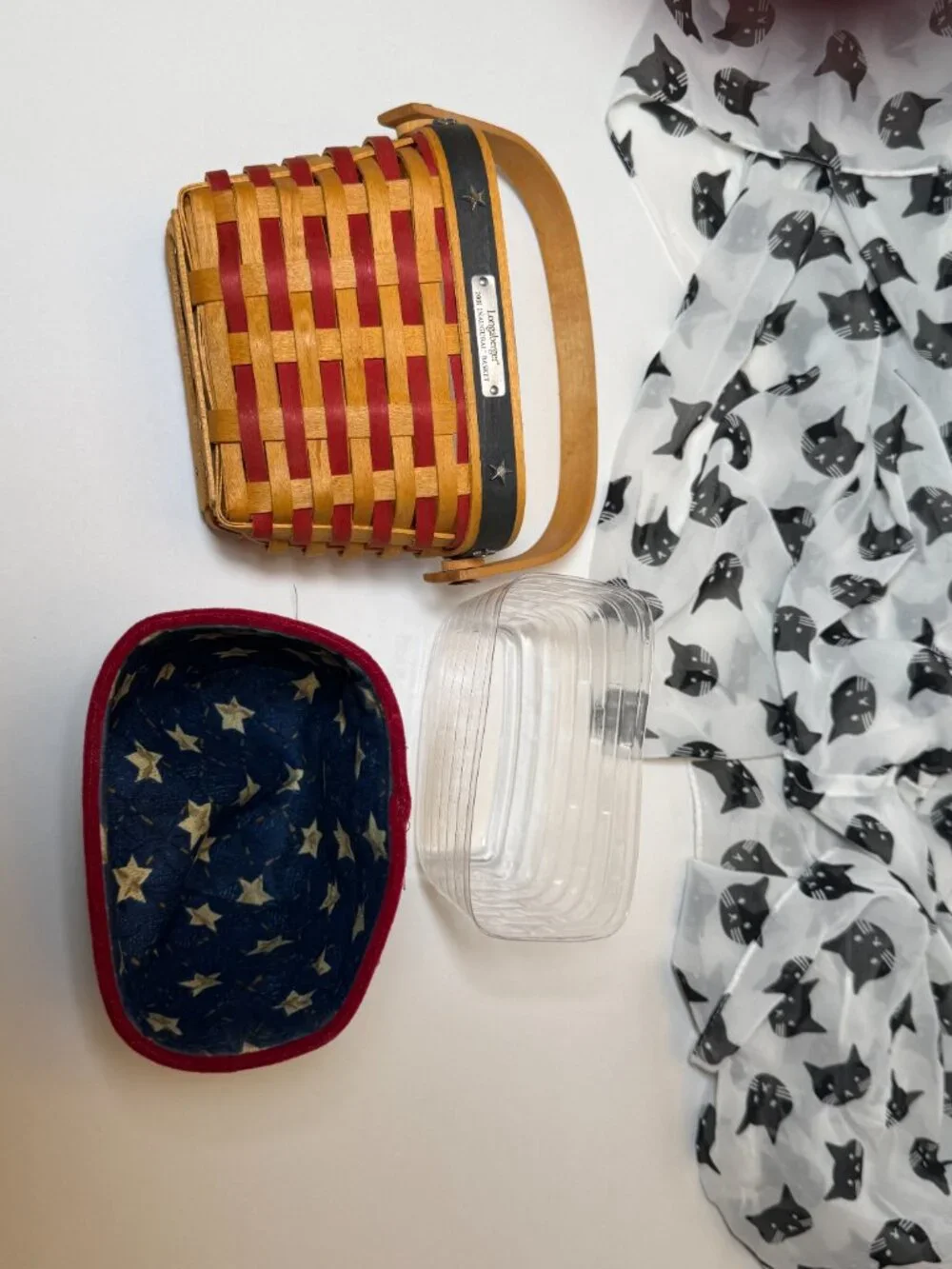 2001 Unused Inaugural Stars and Stripes Longaberger Basket Handwoven
